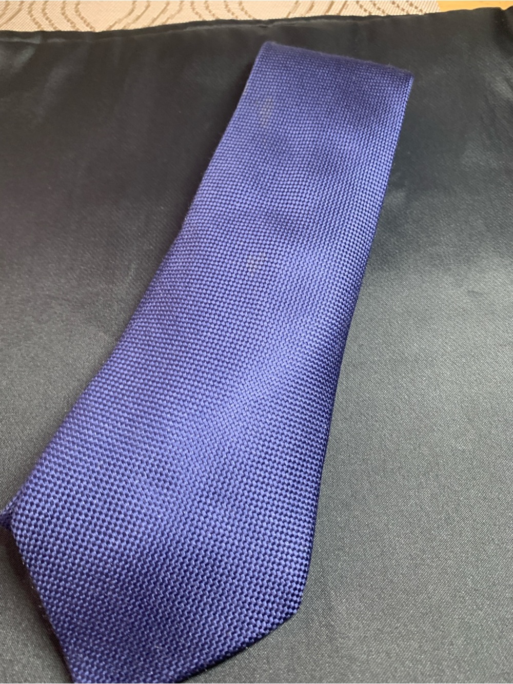 Hermes Textured Purple Silk Tie